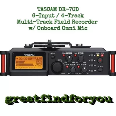 TASCAM DR-70D 6-Input / 4-Track Multi-Track Field Recorder With Onboard Omni Mic • $148.75