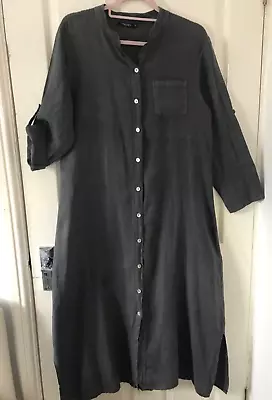 Fab Lungo L'arno Grey Long Length Shirt Dress Size M Good Condition • £20