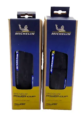 Michelin Power Cup Tire 700 X 25 Clincher Folding Aramid Black PAIR • $122.95