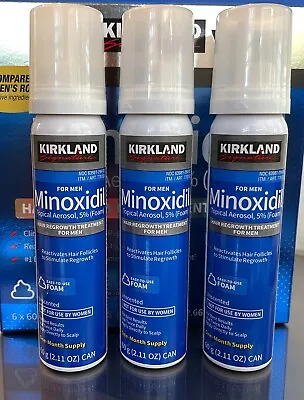 Kirkland Minoxidil 5% Foam Men Hair Regrowth Treatment 3 Month NEW LOOK Exp 2025 • $36.44