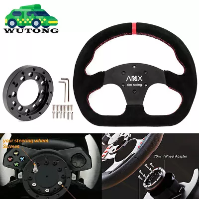 13inch Suede Steering Wheel + Wheel Adapter Plate For Logitech G27/G29/G920/G923 • $66.99