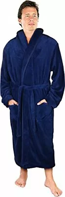 Men Robe Men Bath Robe Shawl Collar Fleece Bathrobe  In LOT NY Threads • $21.63