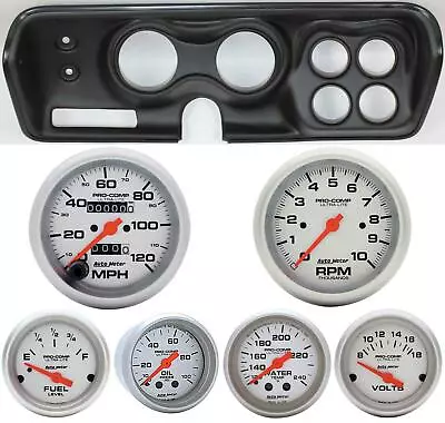 71-74 Mopar B Body Black Dash Carrier W/ Auto Meter Ultra Lite Mechanical Gauges • $1059.95