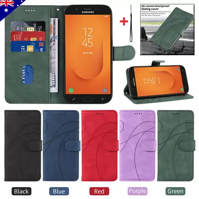 Flip Leather Cover Wallet Case For Samsung A3 A5 A6 A7 A8 A9 2018 J3 J6 J530 J7 • $11.99