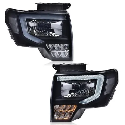 Fit For 2009-2014 Ford F-150 Projector Headlights Black/Smoke LED DRL Head Lamps • $141.80