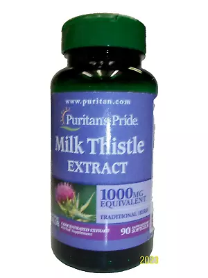 Puritan's Pride Milk Thistle Extract 1000mg Softgel - 90 Count  Different Color • $9.88