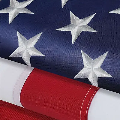 American US Flag Heavy Duty Nylon Double Stitching Embroidered USA Banner Flags • $12.49