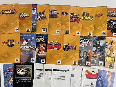 Lot Of 19 - N64 Nintendo 64 Manuals Only - Pokemon Stadium Mario Zelda 1080 • $16.50