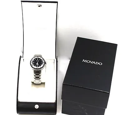 Movado  Ladies Series 800 Stainless Steel Black Dial • $450