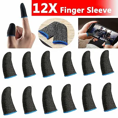 $6.85 • Buy 12X Gaming Finger Sleeve Mobile Controllers TouchScreen Glove Thumb Covers