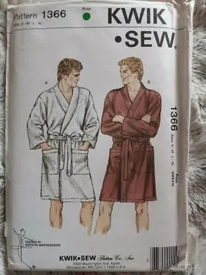 Kwik Sew  1366 Vintage Men's Robe Pattern Size S-M-L-XL • $12.38