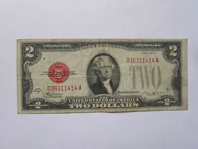 *RARE* 1928-E $2 Dollar Red Seal Note • $18.99