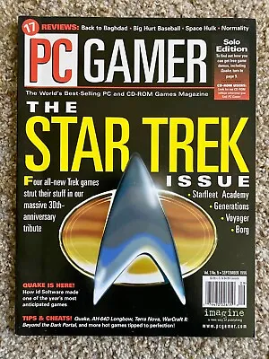 Vintage September 1996 PC Gamer Magazine: Star Trek Issue Quake Indiana Jones • $10.79