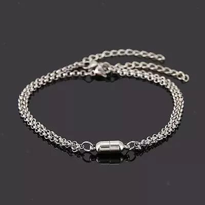 2pcs/pair Lovers Bracelets Men Women Simple Stainless Steel Matching Gift • £3.64