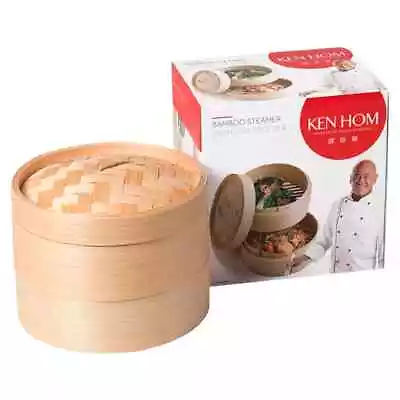 Ken Hom 2-Tier Bamboo Steamer Baskets 20cm • £15