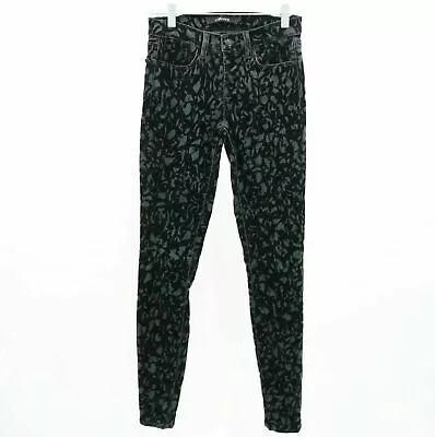 J Brand Super Skinny Jeans Womens W24 L30 Olive Green Brocade Black Velvet 620 • $39.90
