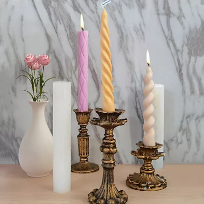 £4.79 • Buy 3D Silicone Candle Making Moulds DIY Spiral Strip Soap Wax Resin Candle Molds UK