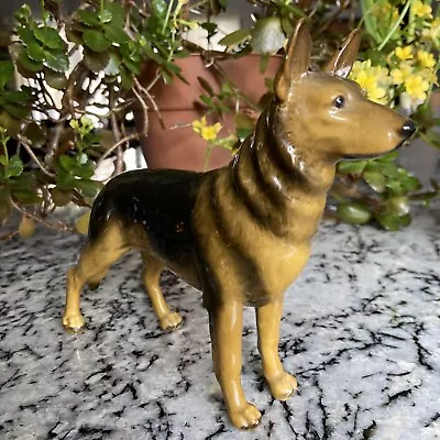 Vintage MORTENS STUDIO German Shepherd Dog Figurine Chicago Il Ceramic Metal • $62.99