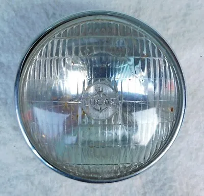 Lucas Motorcycle 7  Head Lamp Light & Rim Triumph Norton Bsa Enfield Matchless + • $79.99