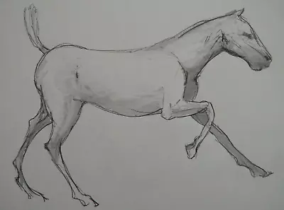 Pencil Drawing Of A Sculpture By Edgar Degas Of A Horse Galloping • £29.99