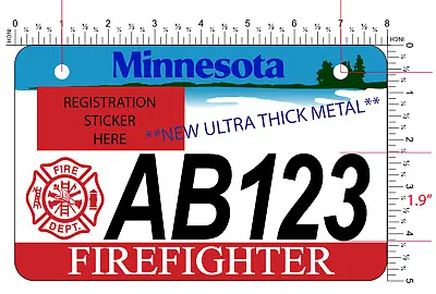 Minnesota Firefighter ATV/UTV License Plate **5 STAR SELLER** HD Metal! W/FRAME! • $19.99