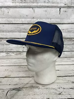 Vintage Captain Embroidered Big Patch Logo J Hats Mesh Snapback Trucker Hat Cap • $34.19