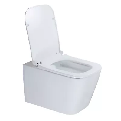 WinZo Open Box WZ5923 Small Square Wall Mounted Toilet For Modern Bathroom White • $150