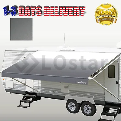 RV Awning Fabric 7'1''-18'1'' Width Camper Awning Replacement Shade Gray Fade  • $72.99