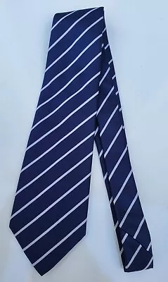 NWOT Charles Tyrwhitt Navy Blue Striped Men's 100% Silk Tie. Made In England.  • $65
