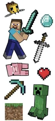 NEW MINECRAFT Gamers Set Of 9 Vinyl Wall Laptop Sticker Decals • $8.99