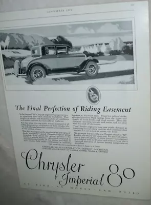 1926 Chrysler Imperial 80 Coupe Large-mag Car Ad-  Final Perfection  • $9.95