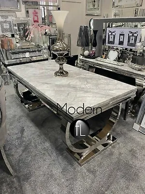 Arianna Dining Table Grey Marble Top 1.8 M Long Stunning Dining Table • £631.75