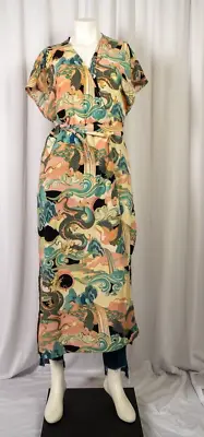 MonkI Japanese Style Robe Kimono Wrap Dress Sz XL • $30