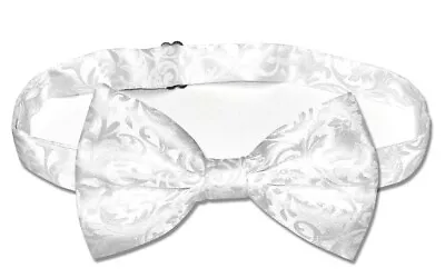 Antonio Ricci Men's BOWTie WHITE Paisley Design Mens Bow Tie For Tuxedo Or Suit • $7.95