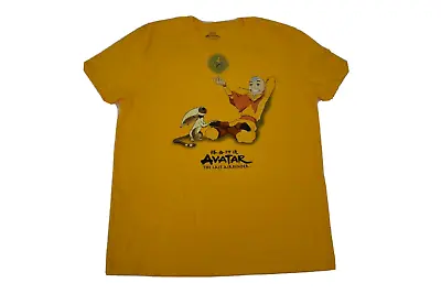 Avatar The Last AirBender Mens Aang & Momo Winged Lemur Yellow Shirt New XL • $9.99