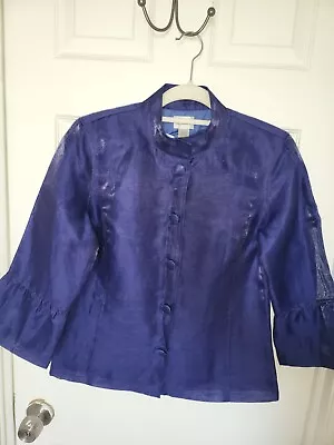 Chico's Mandarin Collar Purple Jacket Size 4 (Chico's Size 0) • $40