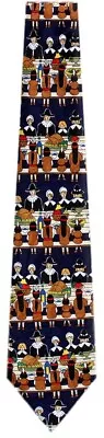 Men's Thanksgiving Day Pilgrims Neckties Ties Navy Blue- NWT • $14.95