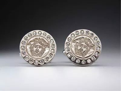 Gianni Versace Medusa Circle Cufflinks Round Shape Silver Color Men's Jewelry • $356.99