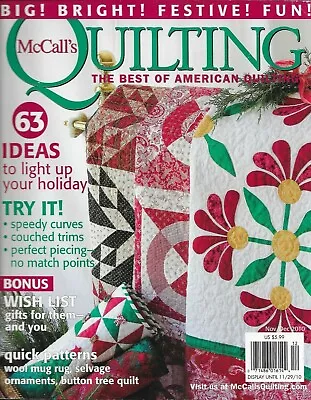 $17.21 • Buy McCalls Quilting Magazine Christmas Festive Projects Gift Ideas Selvage Ornament