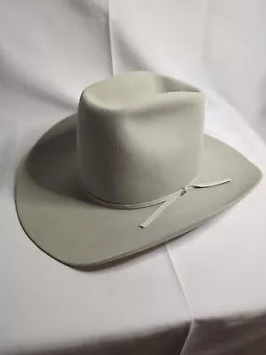 STETSON Grey Rancher Beaver Vintage Hat 5X Med Long Oval • $99.99