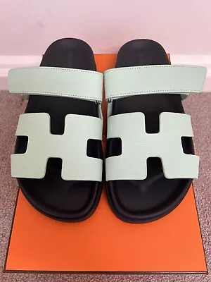 $1895 • Buy Hermes Chypre Sandals Size 38 Vert Jade, New In Box, Receipt