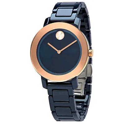 $316.21 • Buy Movado Women's Watch Bold Evolution Quartz Blue Dial Ceramic Bracelet 3600708