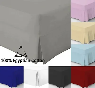 £6.79 • Buy 100% EGYPTIAN COTTON Valance Sheets EXTRA DEEP 12  Box 16  Pleated Valance Sheet