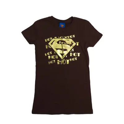 Superman Superwoman Brown And Gold Graphic Logo Tee Women's T-Shirt Medium NWT • $25.63