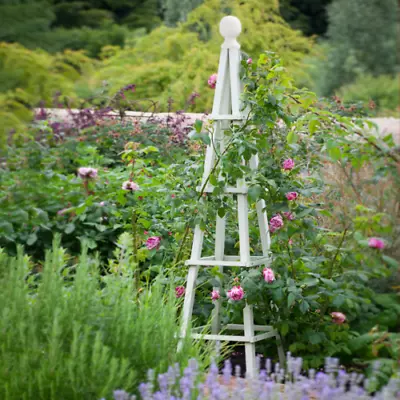 1.9m Garden Wooden Obelisk Pyramid Plant Support Trellis Climbing Frame Outdoor • £43.99