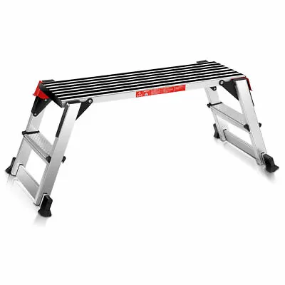 IRONMAX 330lbs Aluminum Stool Fold Bench Work Platform Non-slip Drywall Ladder • $109.99