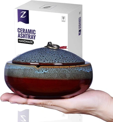 £11.25 • Buy JAIEF Ceramic Ashtray With Lid - Windproof,Cigarette Ashtray For Indoor/Outdoor