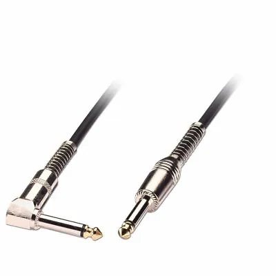 LINDY 6m Guitar Amp Lead - 1/4 Inch Jack To 1/4 Inch Right Angled Jack. Black • £5.99