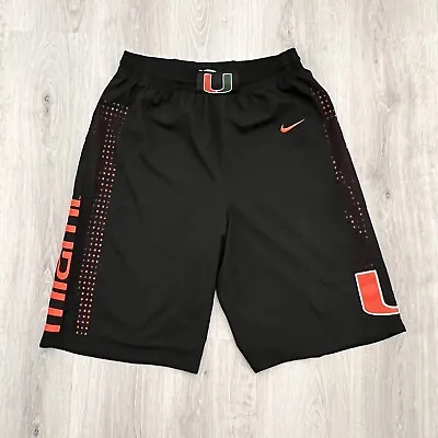 Miami Hurricanes Nike Authentic Small On Court Sewn Basketball Game Shorts EUC • $34.99