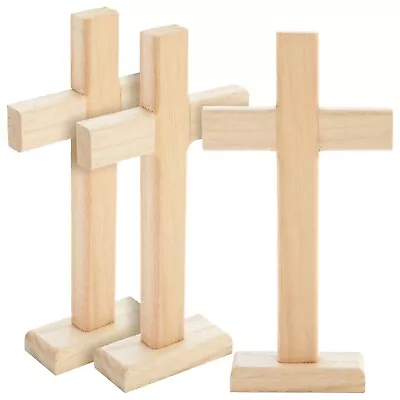 3x Easter Unfinished Wood Crosses For Crafts Table Displays Home Decor 8.7 Inch • $11.49